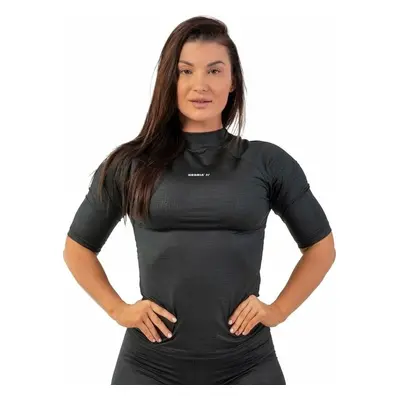 Nebbia Python SnakeSkin Mid Sleeve T-Shirt Black Fitness tričko