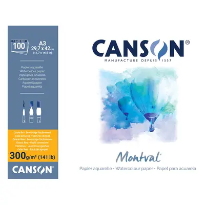 Canson Pad Montval Cold Pressed Skicář g Natural White