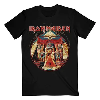 Iron Maiden Tričko Powerslave Lightning Circle Unisex Black