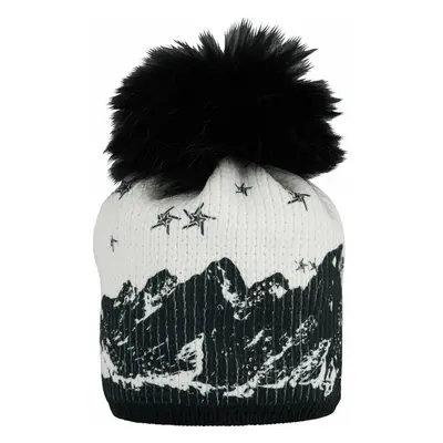 Sportalm Seja Womens Beanie with Fur Optical White Lyžařská čepice