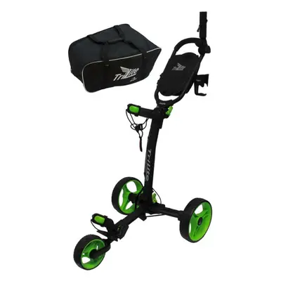 Axglo TriLite 3-Wheel Trolley SET Black/Green Manuální golfové vozíky