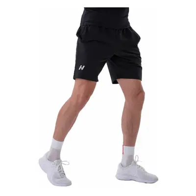 Nebbia Relaxed-fit Shorts with Side Pockets Black Fitness kalhoty