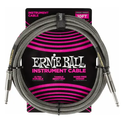 Ernie Ball Braided Instrument Cable Straight/Straight m Rovný - Rovný Nástrojový kabel