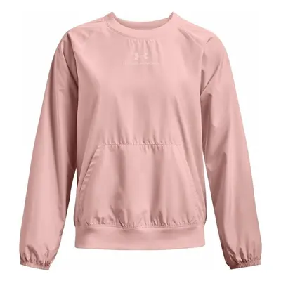 Under Armour UA Rush Woven Crew Retro Pink/White Fitness mikina