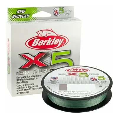 Berkley x5 Braid Low Vis Green 0,12 mm m 12,1 kg Šňůra