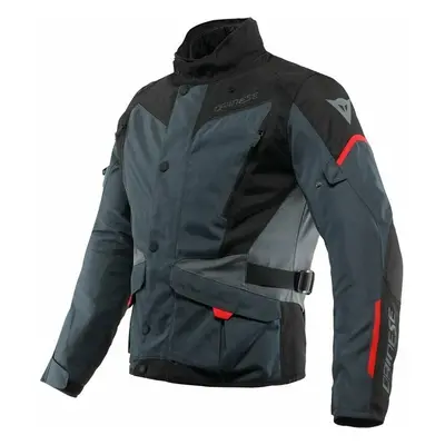 Dainese Tempest D-Dry Ebony/Black/Lava Red Textilní bunda