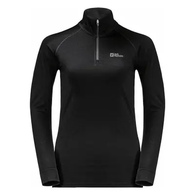 Jack Wolfskin Alpspitze Wool L/S Hz W Black Tričko