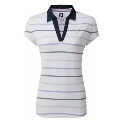 Footjoy Cap Sleeve Colour Block Womens White/Navy Polo košile