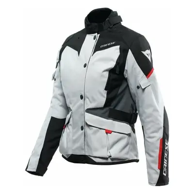 Dainese Tempest D-Dry® Lady Glacier Gray/Black/Lava Red Textilní bunda