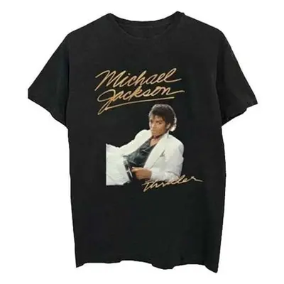 Michael Jackson Tričko Thriller White Suit Unisex Black