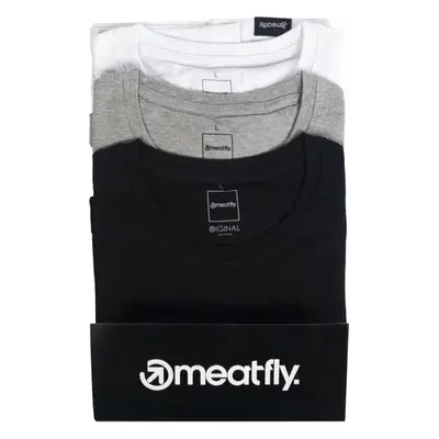 Meatfly Basic Multipack Black/Grey Heather/White Tričko