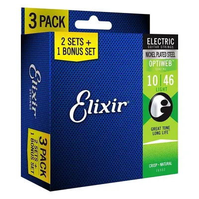 Elixir OPTIWEB Coating Light 3-PACK Struny pro elektrickou kytaru