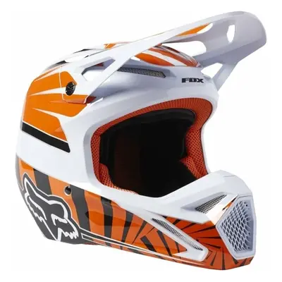 FOX V1 Goat Dot/Ece Helmet Orange Flame Přilba