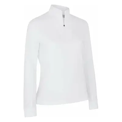 Callaway Solid Sun Protection 1/4 Zip Brilliant White Sweatshirt