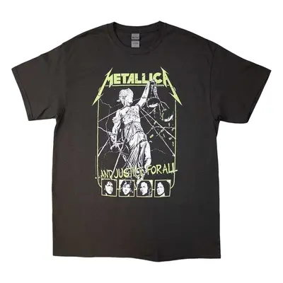 Metallica Tričko Justice Faces Unisex Charcoal Grey (nedostupné)