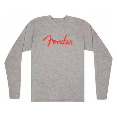 Fender Tričko Spaghetti Logo LS Heather Gray