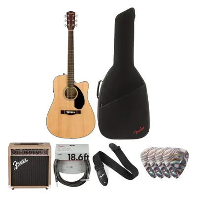 Fender CD-60SCE Dreadnought WN Deluxe SET Natural Elektroakustická kytara Dreadnought