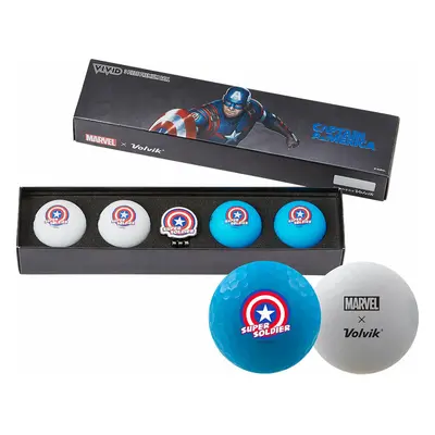 Volvik Vivid Marvel 2.0 Pack Golf Balls Captain America Golfové míčky