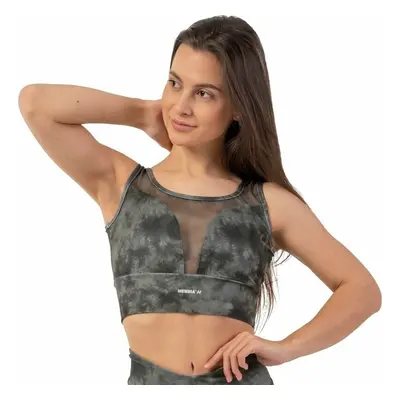 Nebbia ECO Camo Green Mesh Sports Bra "Breathe" Como Green Fitness spodní prádlo