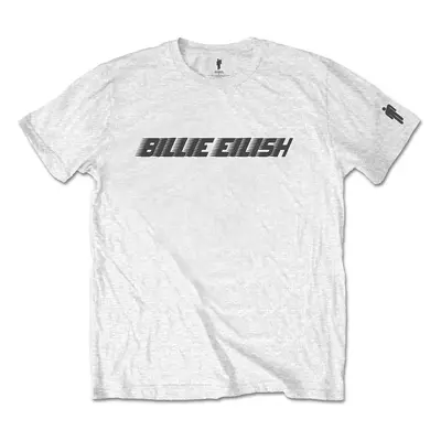 Billie Eilish Tričko Black Racer Logo Unisex White