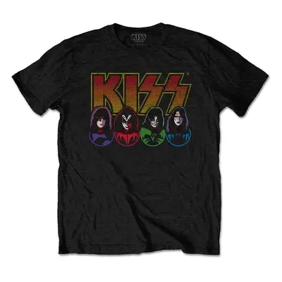 Kiss Tričko Logo, Faces & Icons Unisex Black