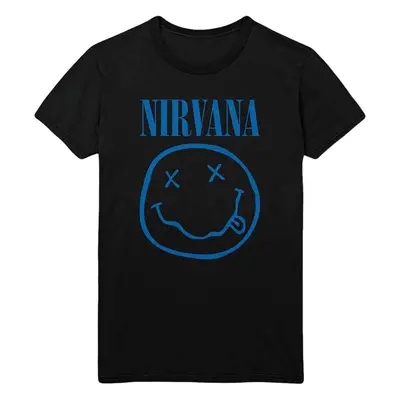 Nirvana Tričko Blue Happy Face Unisex Black