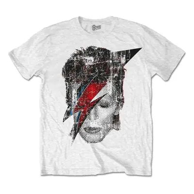 David Bowie Tričko Halftone Flash Face Unisex White