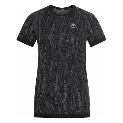 Odlo The Blackcomb Light Base Layer Women's Black/Space Dye Běžecké tričko s krátkým rukávem