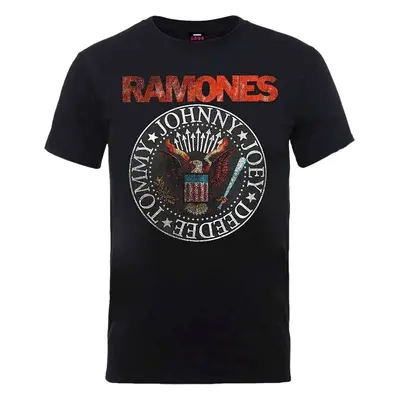 Ramones Tričko Vintage Eagle Seal Unisex Black