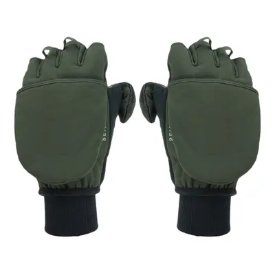 Sealskinz Windproof Cold Weather Convertible Mitten Olive Green/Black Cyklistické rukavice