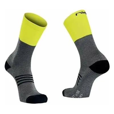 Northwave Extreme Pro High Sock Grey/Yellow Fluo Cyklo ponožky