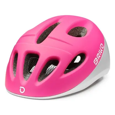 Briko Fury Matt Pink Silver Dětská cyklistická helma