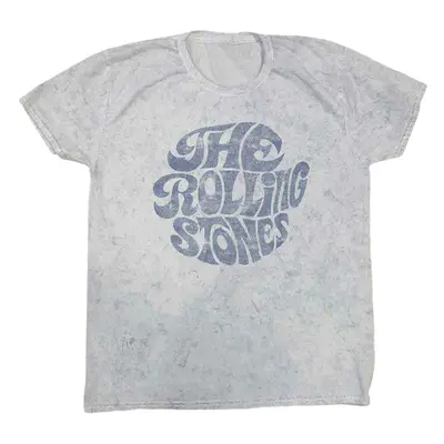 The Rolling Stones Tričko 70's Logo Unisex Dip-Dye on White