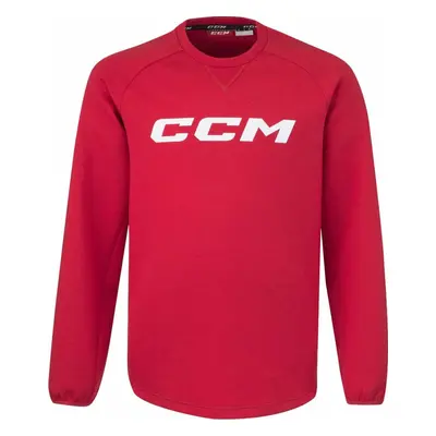 CCM Locker Room Fleece Crew YTH Red Dlouhé rukávy-Sweatshirt YTH