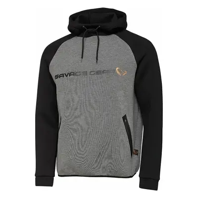 Savage Gear Mikina Tec-Foam Hoodie Dark Grey Melange