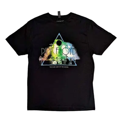 Pink Floyd Tričko Live Band Rainbow Tone Unisex Black