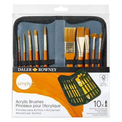 Daler Rowney Simply Acrylic Brush Gold Taklon Synthetic Sada štětců ks