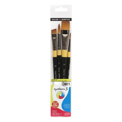 Daler Rowney System3 Acrylic Brush Synthetic Sada štětců ks