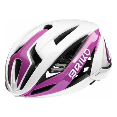 Briko Quasar Shiny White/Plum Cyklistická helma