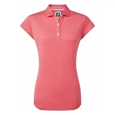 Footjoy Tonal Stripe Lisle Bright Coral Polo košile