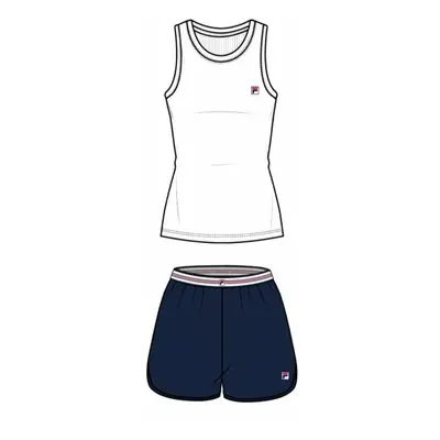 Fila FPS4122 Tank Jersey Rib / Pant French Terry White/Blue Fitness spodní prádlo