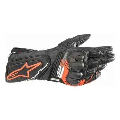 Alpinestars SP-8 V3 Leather Gloves Black/Red Fluorescent Rukavice