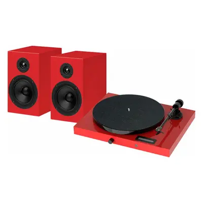 Pro-Ject Juke Box E1 + Speaker Box OM5e High Gloss Red Gramofonová souprava