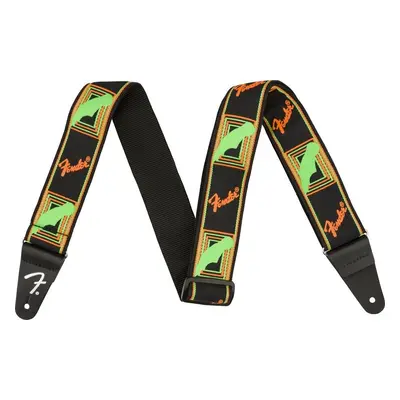 Fender Neon Monogram Strap Kytarový pás Green/Orange