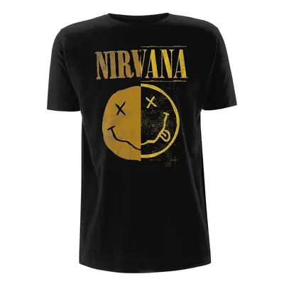 Nirvana Tričko Spliced Happy Face Black