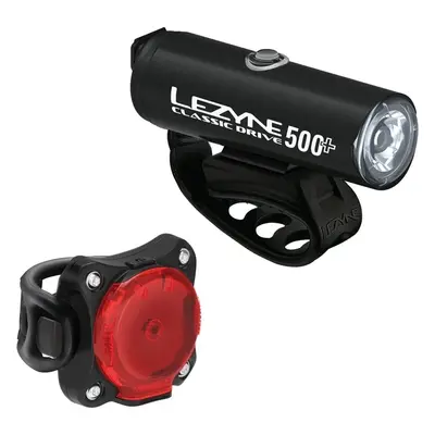 Lezyne Classic Drive 500+/Zecto Drive 200+ Pair Satin Black/Black Front lm / Rear lm Přední-Zadn