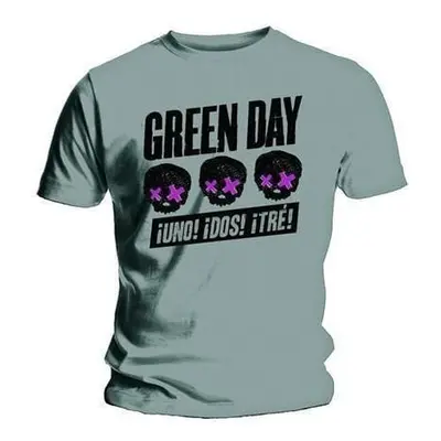 Green Day Tričko Three Heads Better Than One Unisex Grey