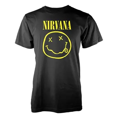 Nirvana Tričko Yellow Happy Face Unisex Black