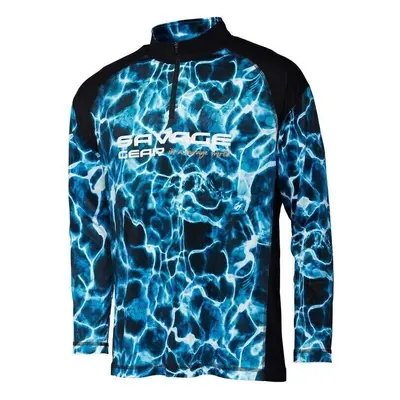 Savage Gear Tričko Marine UV Long Sleeve Tee Sea Blue