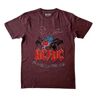 AC/DC Tričko Fly On The Wall Tour Unisex Maroon Red